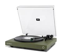 Victrola Wave - Tocadiscos Bluetooth con Auracast - Reproductor de Discos de Vinilo de 2 velocidades, Cartucho Audio Technica AT-VM95E, Alta resolución aptX HD y transmisión Bluetooth adaptativa