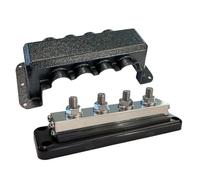 Victron Energy Barras Colectoras 600 amperios 70VDC, 4 Terminales de Conexiones de Alta Corriente con Cubierta