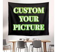 VICVIK Tapiz Personalizado,Tapices de Pared, Telón de Fondo Personalizado con Texto Fotográfico para Decoración de Habitación, Regalo Conmemorativo Familiar