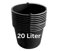 ViD® 10 cubos para mortero o hormigón de 20 litros cada uno, 37 x 28 cm de diámetro, cubo de cemento y construcción
