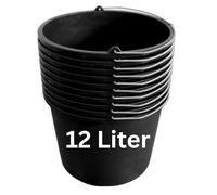 ViD® 5 Cubos para mortero o hormigón, 12 litros, diámetro de 30 x 23 cm, Cubo de Cemento, Cubo de construcción