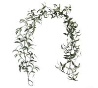 Vid artificial de hojas de olivo, guirnalda de vegetación de 170 cm con frutas falsas, decoración colgante realista para boda, telón de fondo de jardín, puerta de pared