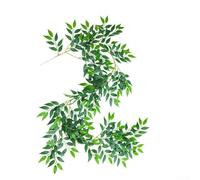 Vid artificial, ratán de primavera de simulación Elaeagnus para planta verde hoja para decoración de interiores, rama colgante de sauce sintético (200 cm)