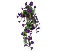 Vid colgante de gloria de la mañana artificial, con hojas de eucalipto para interiores y exteriores, flores decorativas de seda, para pared, puerta, valla, fiesta, decoración del hogar, 75 cm de largo