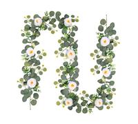 Vid de eucalipto artificial - Guirnalda de flores de 1,8 m de largo, corona de pared flexible, diseño realista de semillas, material duradero, ideal para decoración de bodas, caminos de mesa, centros