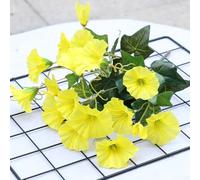 Vid de flores de petunia y gloria matutina simulada para fiestas de jardín, bodas, eventos y decoración de escaparates (amarillo)