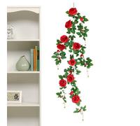 Vid de flores para pared, guirnalda de rosas realista multifuncional, decoración estética del hogar de 1.7 m, decoración de plantas de pared para telón de fondo, puerta, reunión