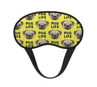 Vida de Pug Cara de Pug Adorable Amarillo, Cubiertas oculares completas, antifaces para dormir que bloquean la luz, orejeras opacas para dormir