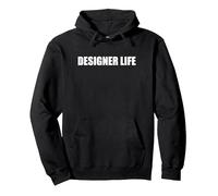 Vida del diseñador Sudadera con Capucha, Unisex para Adultos, Negro, S