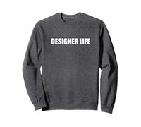 Vida del diseñador Sudadera, Unisex para Adultos, Jaspeado Oscuro, XXL