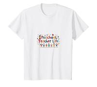 Vida del Maestro Preescolar: nutrir Las Mentes jóvenes con alegría Camiseta, Niños, Blanco, 2 años