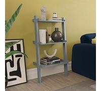 Vida Designs 3 Nivel Slanted Escalera Estantería, Moderno Leaning Shelf Unit for Sala de Estar, Dormitorio or Oficina, Space Saving Exposición Storage, H100.5xW56xD32cm (Gris)
