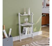 Vida Designs 3 Nivel Slanted Escalera Estantería, Moderno Leaning Shelf Unit for Sala de Estar, Dormitorio or Oficina, Space Saving Exposición Storage, H100.5xW56xD32cm (Blanco)