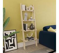 Vida Designs 4 Nivel Slanted Escalera Estantería, Moderno Leaning Shelf Unit for Sala de Estar, Dormitorio or Oficina, Space Saving Exposición Storage, H154xW56xD29cm (Pine)