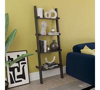 Vida Designs 4 Nivel Slanted Escalera Estantería, Moderno Leaning Shelf Unit for Sala de Estar, Dormitorio or Oficina, Space Saving Exposición Storage, H154xW56xD29cm (Negro)