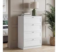 Vida Designs Altino - Cómoda de 4 cajones, Color Blanco