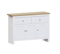 Vida Designs Arlington - Aparador, Mesa de Buffet, Armario (Blanco y Roble, 2 cajones y 3 Puertas)