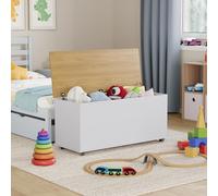 Vida Designs Arlington - Caja de Juguetes de Madera en Color Blanco, 100 x 40 x 48 cm, otomana de Almacenamiento con Tapa elevable, Ideal para Juguetes, Ropa de Cama y reposapiés