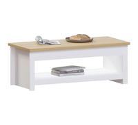 Vida Designs Arlington-Mesa de café, Madera de ingeniería, White, H 40.5 x W 105 x D 47 Cm