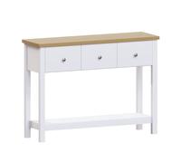 Vida Designs Arlington - Mesa de Consola con Estante para Pasillo, tocador Lateral de MDF (Blanco, 3 cajones)