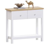 Vida Designs Arlington - Mesa de Consola con Estante para Pasillo y tocador (Tablero DM, 2 cajones), Color Blanco