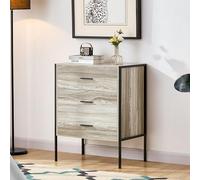 Vida Designs Brooklyn - Cómoda Industrial de Almacenamiento para Dormitorio, Armario con Marco de Metal (Gris, 3 cajones)