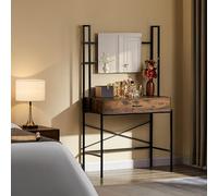 Vida Designs Brooklyn - Juego de tocador de 1 cajón para Maquillaje, Muebles industriales de Dormitorio, Madera Oscura