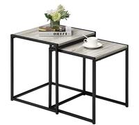 Vida Designs Brooklyn Nido de mesas, Hierro, Gray, Nest of 2 Tables
