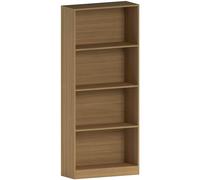 Vida Designs Cambridge-Estantería Grande de 4 Niveles, de Madera de Roble, Unidad de Almacenamiento para Oficina, Sala, 140 x 60 x 24 cm