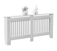 Vida Designs Chelsea Cubierta de radiador Blanco - Extra Grande - Lamas Verticales Modernas para Mejor circulación del Calor - H82xW172xD19cm - MDF Pintado para salón y Pasillo