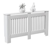 Vida Designs Chelsea Cubierta de radiador Blanco - Grande - Lamas Verticales Modernas para Mejor circulación del Calor - H82xW152xD19cm - MDF Pintado para salón y Pasillo