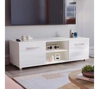 Vida Designs Cosmo - Mueble de TV de 2 Puertas, Acabado Brillante y Mate, para Sala de Estar, Color Blanco, 120 cm