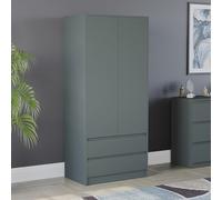 Vida Designs Denver - Armario de 2 puertas con 2 cajones, mueble de dormitorio moderno (verde jaspe)