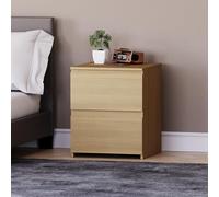 Vida Designs Denver - Mesita de Noche Grande con 2 cajones para Dormitorio, mesita de Noche Moderna, Mesa Auxiliar de 48 x 39,5 x 39,5 cm (Pino)