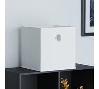 Vida Designs Durham - Canastas plegables de tela con asa de metal de fácil acceso para el hogar (1 paquete, blanco) (certificado UKFR)