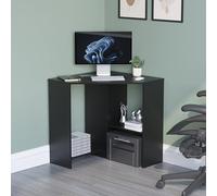 Vida Designs Hetton-Escritorio esquinero estantes, para Oficina en el hogar, Mesa para Ordenador portátil, para Estudio, para Juegos, Muebles, Color Negro, Madera de ingeniería, 76 x 100 x 70 Cm