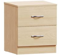 Home Discount Pino mesita de Noche, 2 cajones con Asas de Metal y Corredores, único Anti-Bowing cajón Apoyo, Riano Dormitorio Muebles