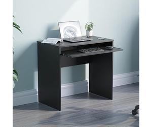 Vida Designs Huby - Escritorio pequeño para computadora, Mesa compacta para PC o Laptop, estación de Trabajo con Bandeja para Teclado, Muebles, Color Negro