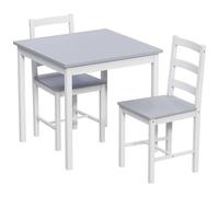 Vida Designs Juego de Comedor, Blanco y Gris, 2 Seater