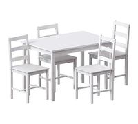 Vida Designs Juego de Mesa y sillas de Comedor Yorkshire, Muebles de Cocina para el hogar (Blanco, 4 plazas)