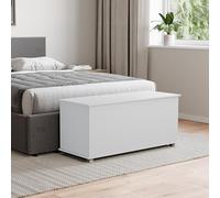 Vida Designs Leon - Otomana de Almacenamiento, baúl de Madera con Tapa, Asiento, Taburete, Banco de Ventana, Mantas, Ropa de Cama, Caja de Juguetes, reposapiés, Color Blanco