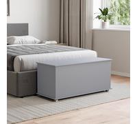 Vida Designs Leon - Otomana de Almacenamiento, Madera en Gris, 100 x 40 x 48 cm, Banco de Almacenamiento otomano con Tapa elevable, Ideal para Juguetes, Ropa de Cama y reposapiés