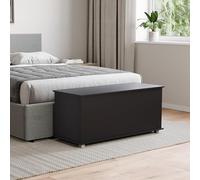 Vida Designs Leon - Otomana de Almacenamiento, Madera en Negro, 100 x 40 x 48 cm, otomana de Almacenamiento con Tapa elevable, Ideal para Juguetes, Ropa de Cama y reposapiés