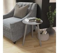 Vida Designs Mesa Auxiliar Redonda, pequeña Mesa Auxiliar para salón, Dormitorio, Espacios pequeños, fácil Montaje, 51 x 40 x 40 cm (Gris)