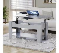 Vida Designs Mesa de Centro elevable con Compartimento de Almacenamiento Oculto Grande y Estante, 48-60 x 100 x 48 cm (Gris)