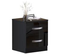 Vida Designs Mesita de Noche, Madera de ingeniería, Black, 47 x 40 x 36 cm