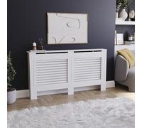 Vida Designs Milton Cubierta de radiador Blanco - Grande - Lamas horizontales Modernas para Mejor circulación del Calor - H82xW152xD19cm - MDF Pintado para salón y Pasillo