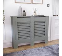 Vida Designs Milton Cubierta de radiador Olive Grey - Mediano - Lamas horizontales Modernas para Mejor circulación del Calor - H82xW111xD19cm - MDF Pintado para salón y Pasillo