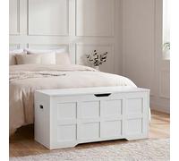 Vida Designs Otomana de Almacenamiento, Color Blanco, 100 W, Estilo agitador, Mango Recortado, fácil Montaje, Ahorro de Espacio, Moderna Unidad de Almacenamiento para Dormitorio, Sala de Estar