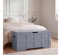 Vida Designs Otomana de Almacenamiento, Gris, 100 W, Estilo agitador, Mango Recortado, fácil Montaje, Ahorro de Espacio, Moderna Unidad de Almacenamiento para Dormitorio, Sala de Estar, Pasillo, Caja